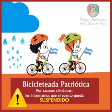 SUSPENDIDA LA BICICLETEADA PATRIÓTICA